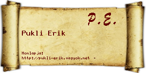 Pukli Erik névjegykártya